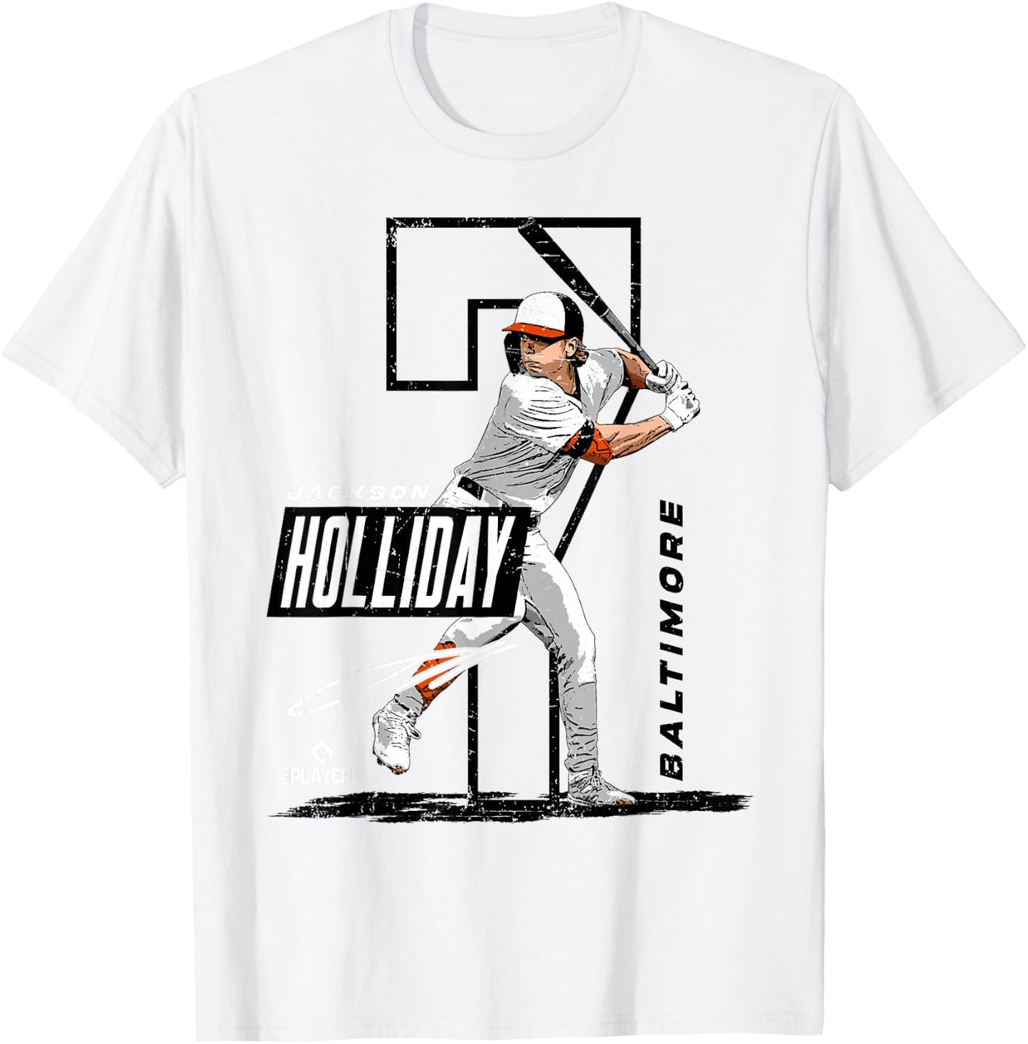 Jackson Holiday | Baltimore Baseball Players | MLBHOL3002 T-Shirt - T-Shirt | White