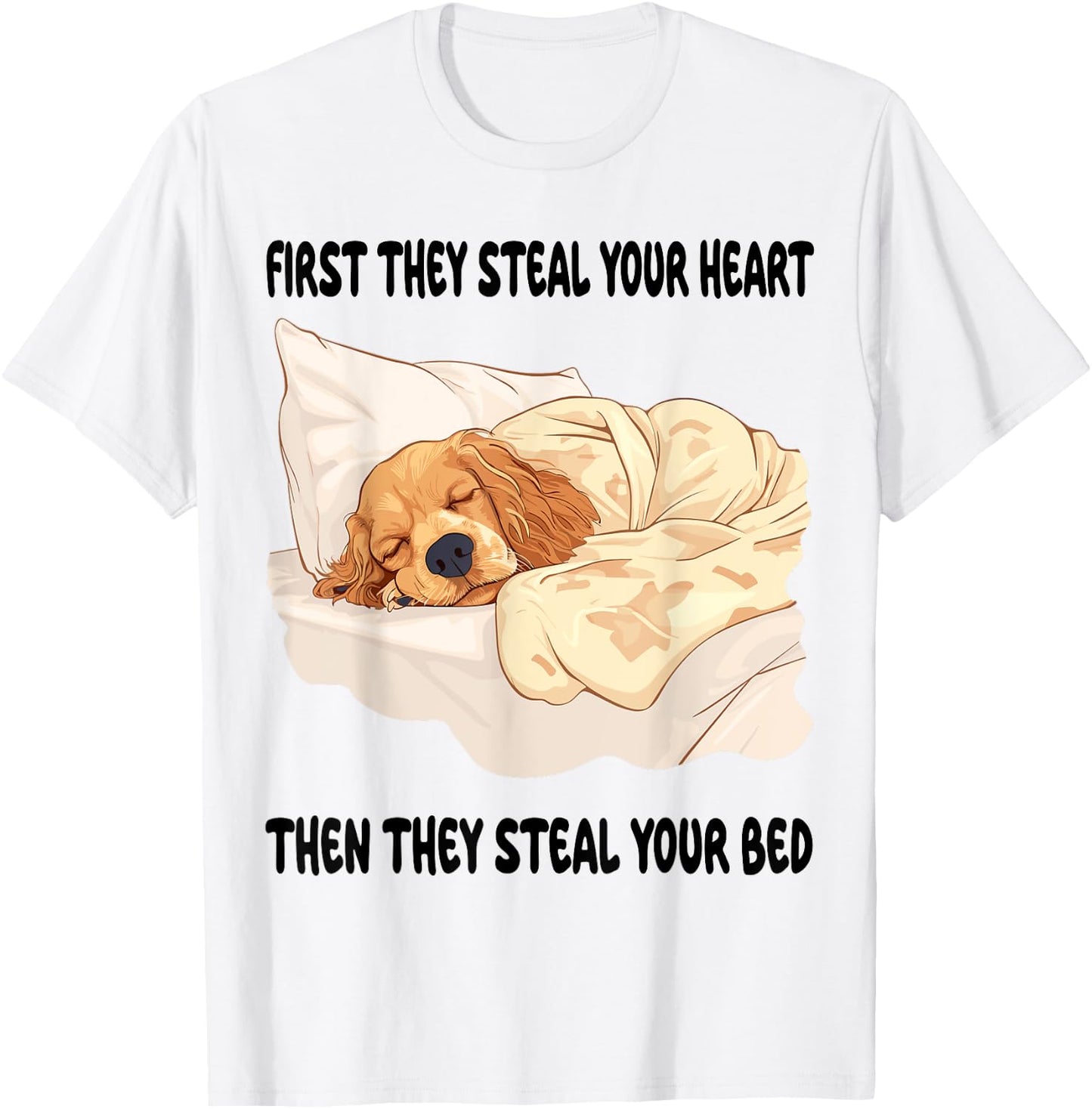 Cocker Spaniel Sleeping Pajamas Nightgown T-Shirt - T-Shirt | White