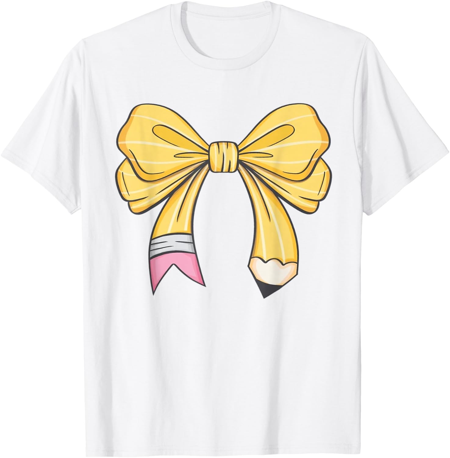 Coquette Pencil Bow Teacher Back To School Men Women T-Shirt - T-Shirt | White