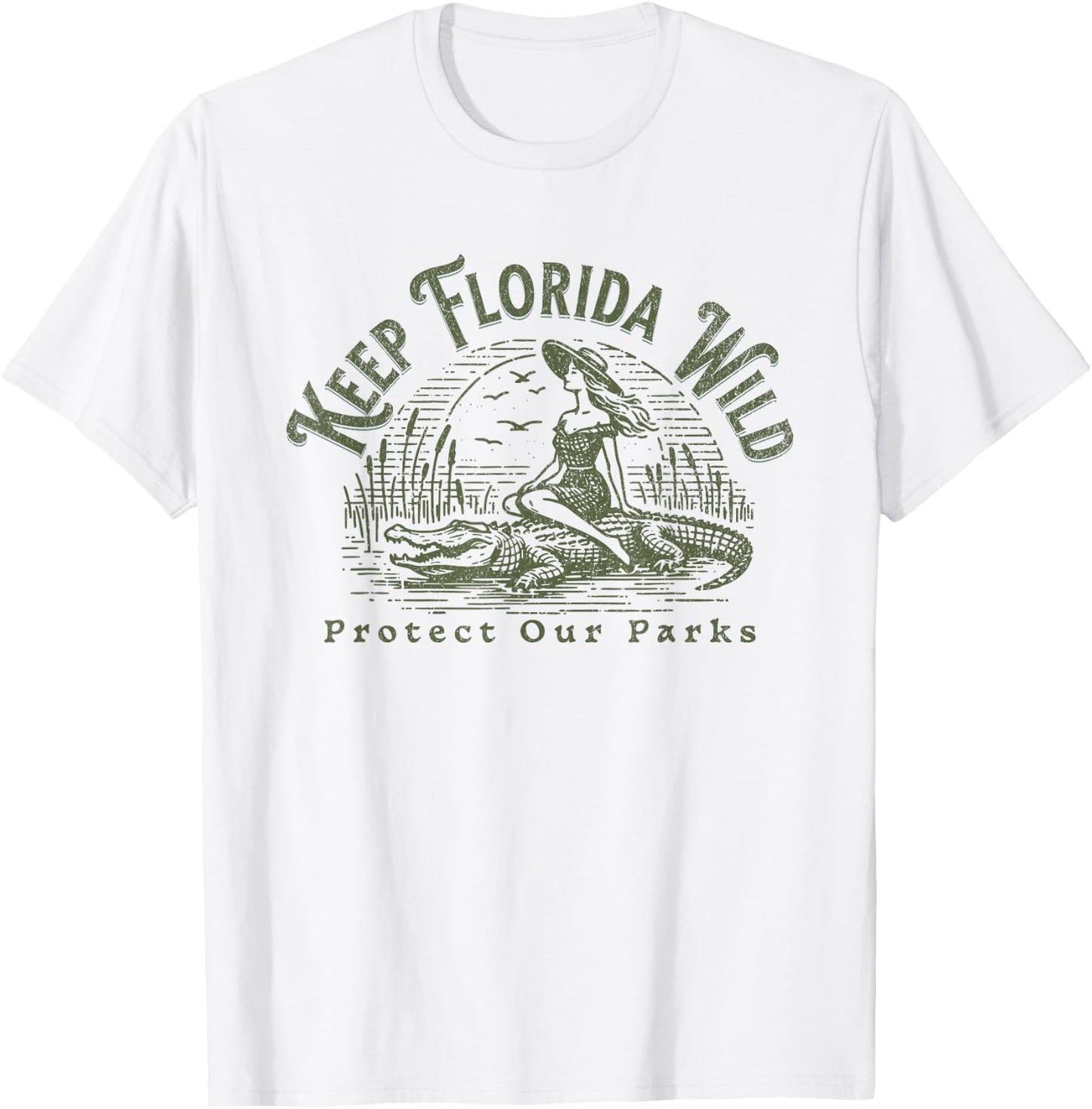 Florida Wildlife Parks Keep Florida Wild Alligator T-Shirt - T-Shirt | White