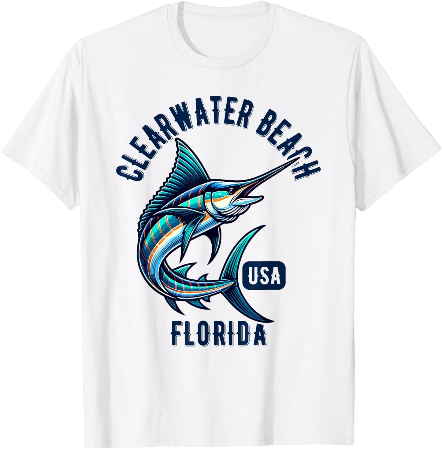 Clearwater Beach Florida USA Fishing Design Women Kids T-Shirt - T-Shirt | White