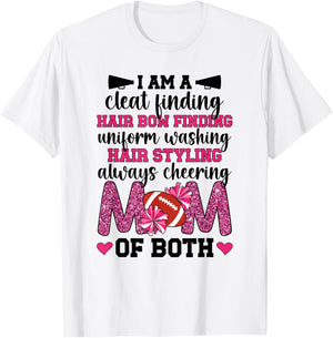 I'm A Mom Of Both Cheer And Football Mom T-Shirt - T-Shirt | White