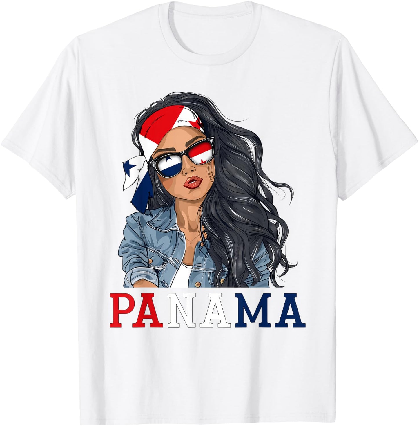 Panamanian Woman Products Flag Uniform Heritage Panama T-Shirt - T-Shirt | White