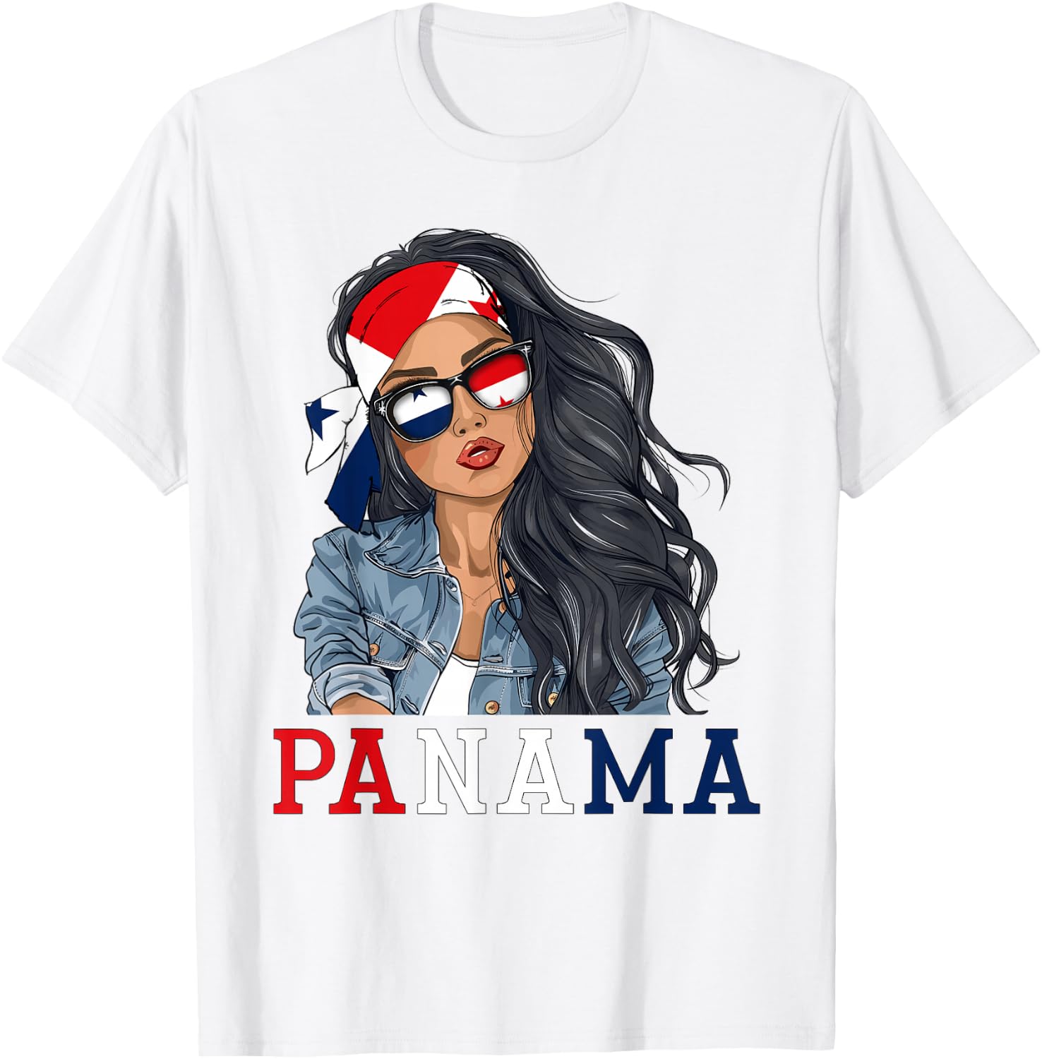 Panamanian Woman Products Flag Uniform Heritage Panama T-Shirt - T-Shirt | White