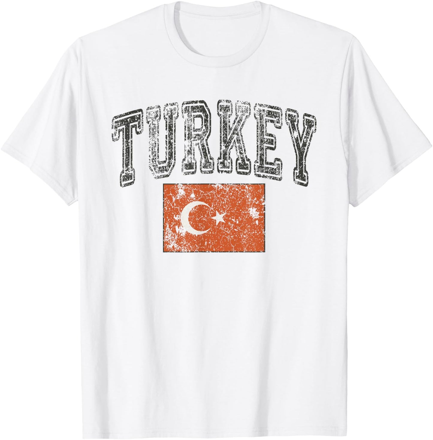 Vintage Retro Faded Turkey Flag Turkish Pride T-Shirt - T-Shirt | White
