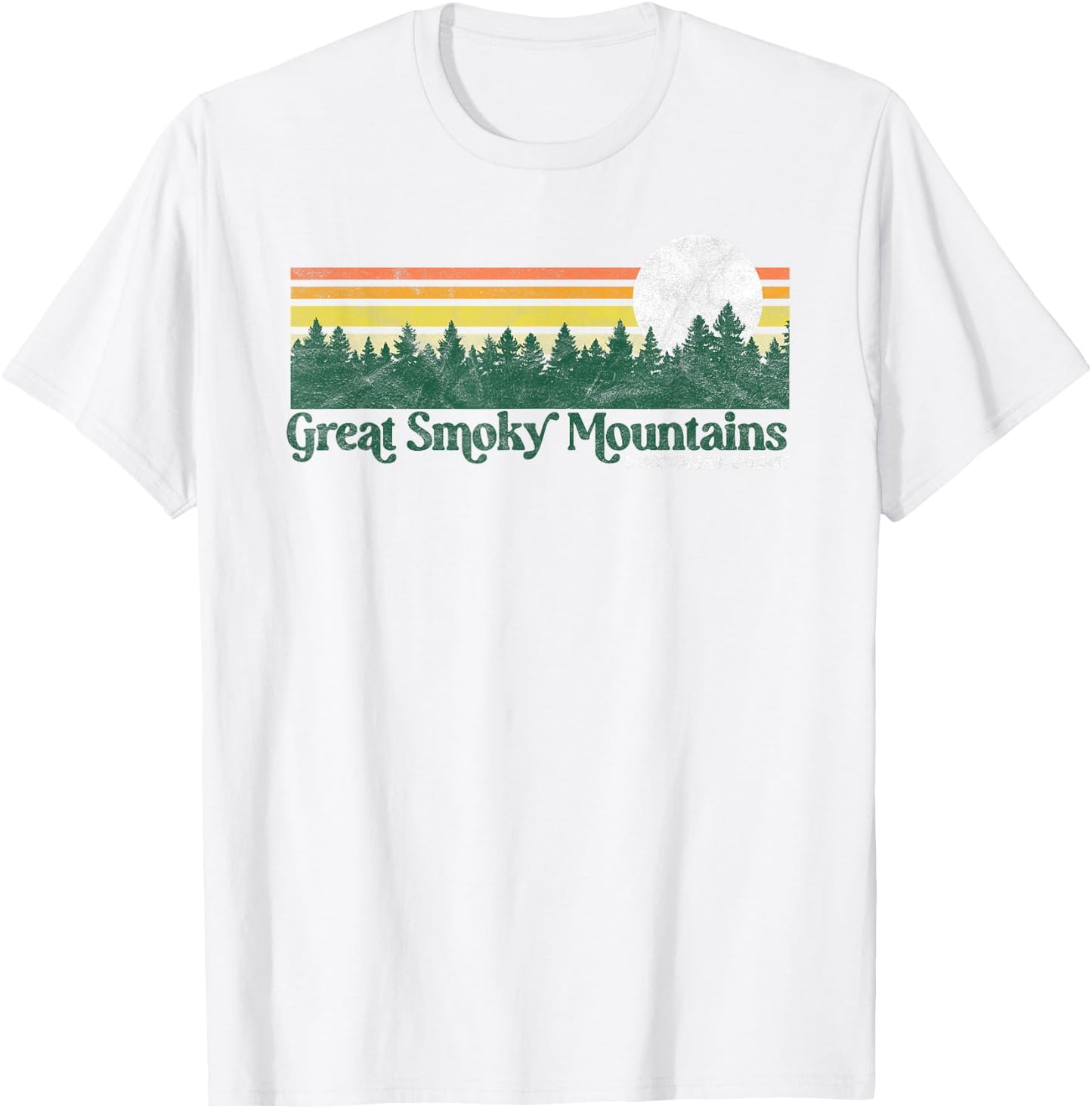 Great Smoky Mountains National Park Vintage Distressed 80s T-Shirt - T-Shirt | White
