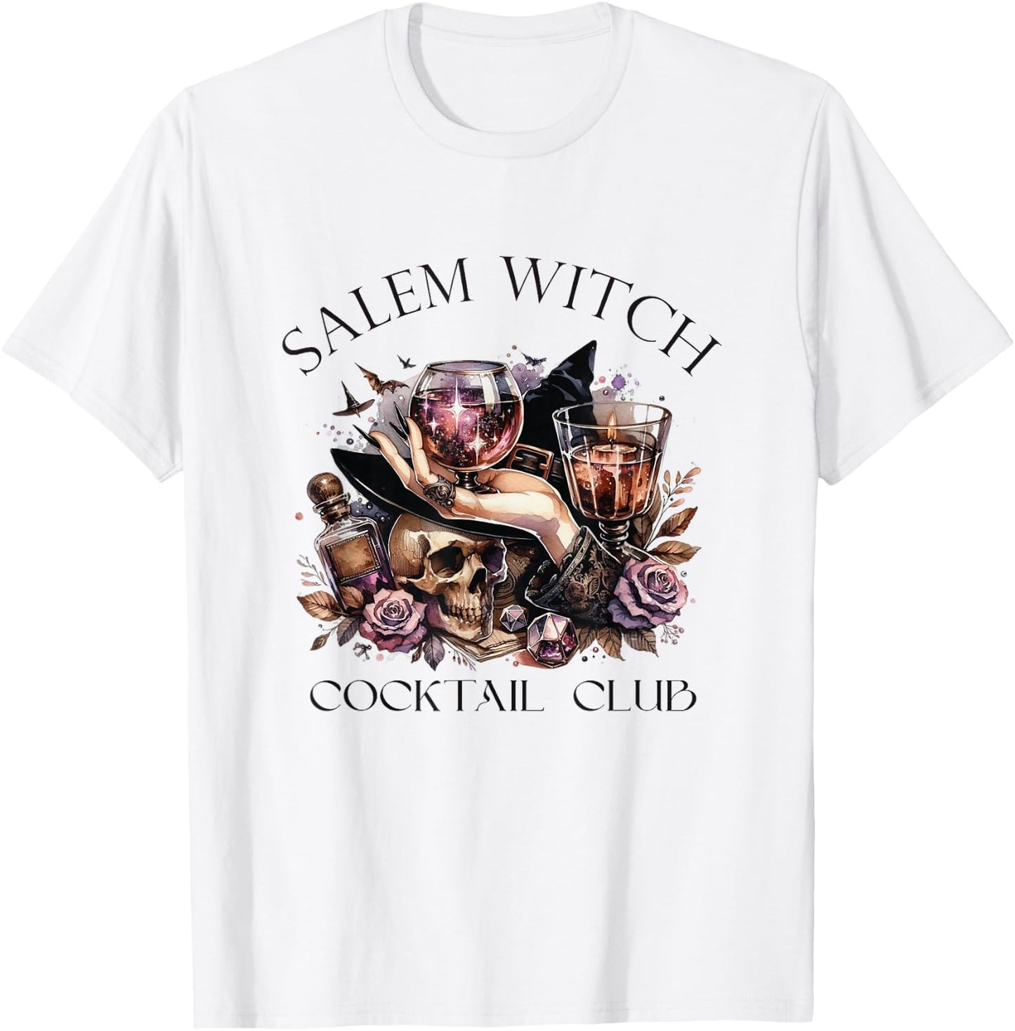 Salem Witch Cocktail Club Halloween Party Costume T-Shirt - T-Shirt | White