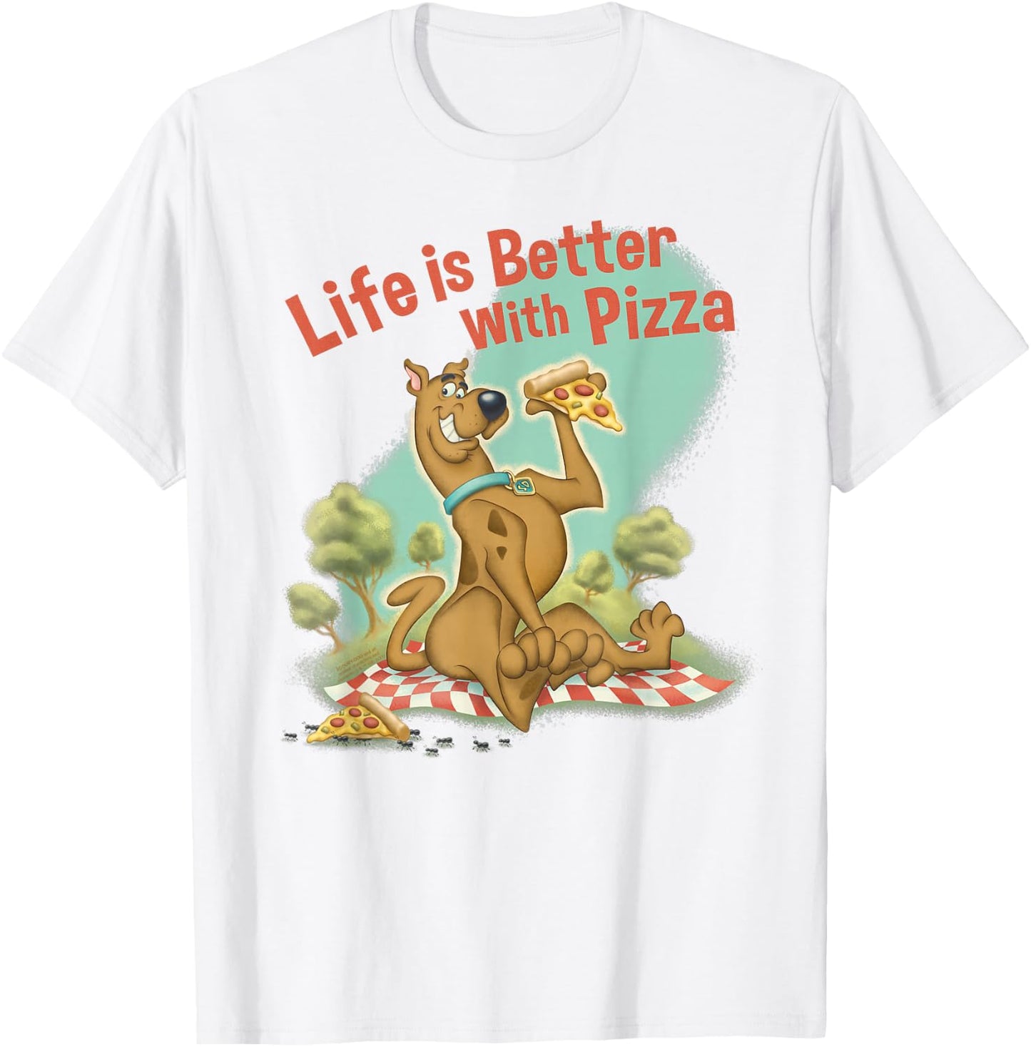 Scooby-Doo Life is Better with Pizza T-Shirt - T-Shirt | White