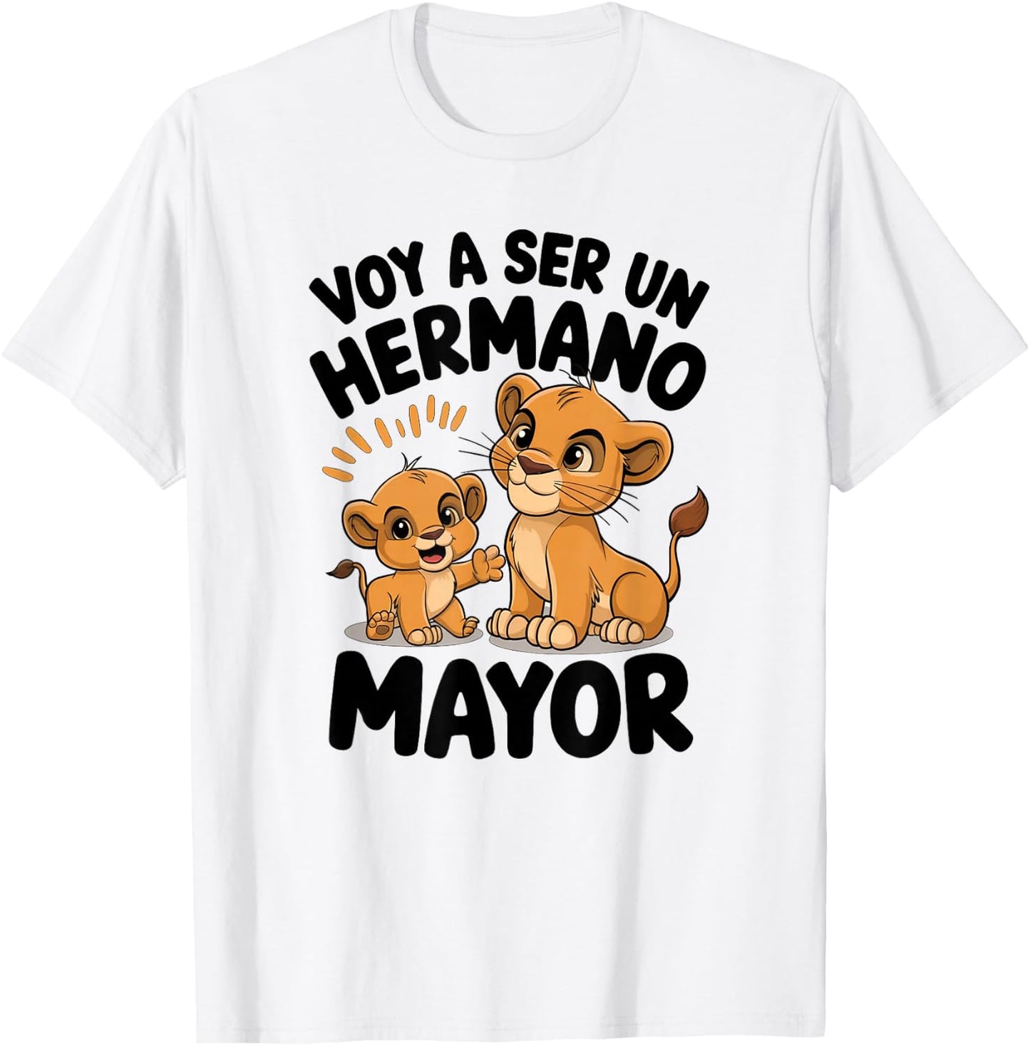 New Baby Announcement Spanish Big Brother Lion Cubs T-Shirt - T-Shirt | White