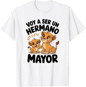 New Baby Announcement Spanish Big Brother Lion Cubs T-Shirt - T-Shirt | White