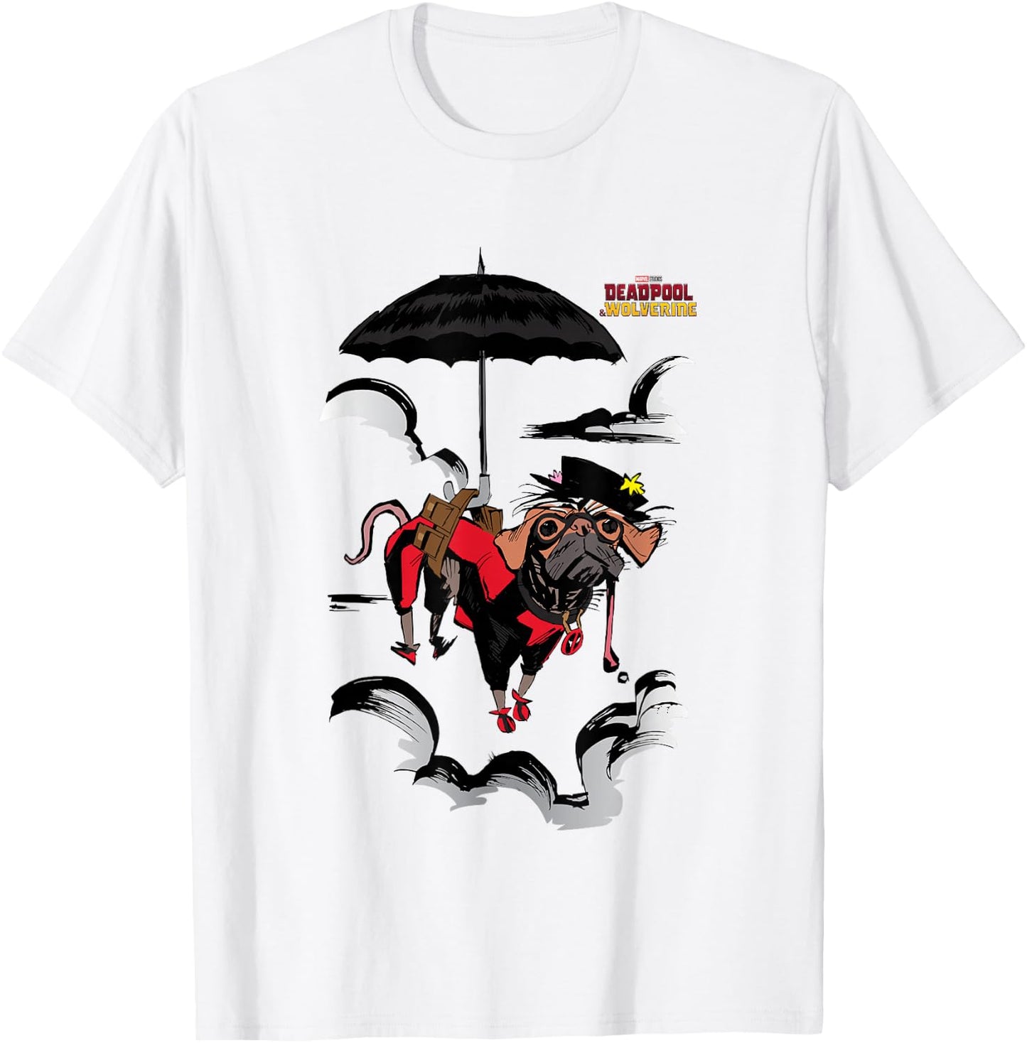 Marvel Deadpool & Wolverine Dogpool To The Cloudy Rescue T-Shirt - T-Shirt | White