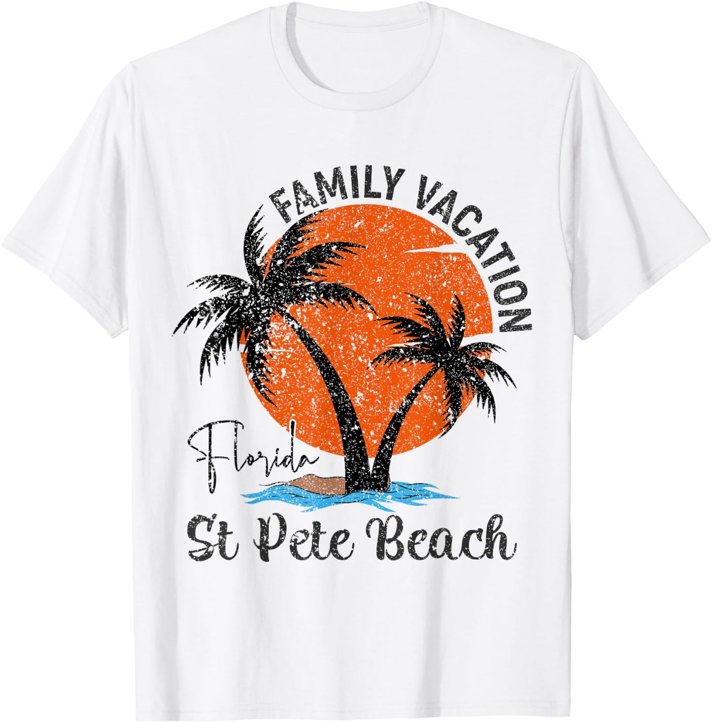 Vintage St Pete Florida Beach Palm Tree Family Vacation Men Women Kids T-Shirt - T-Shirt | White