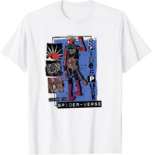 Marvel Spider-Man Across The Spider-Verse Part 1 Punk Verse T-Shirt - T-Shirt | White