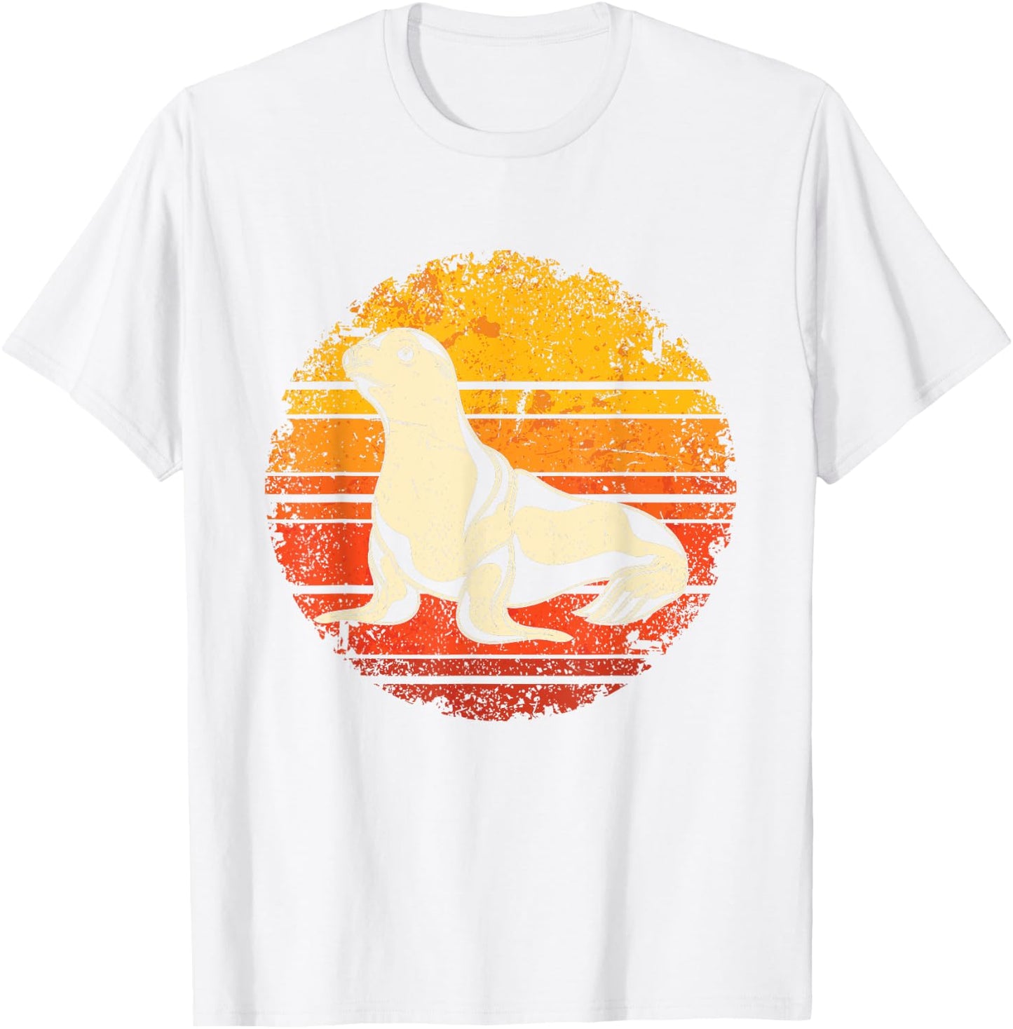 Retro Sea Lion T-Shirt - T-Shirt | White
