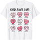 Christian Valentine God Says Bible Verses Hearts T-Shirt - T-Shirt | White