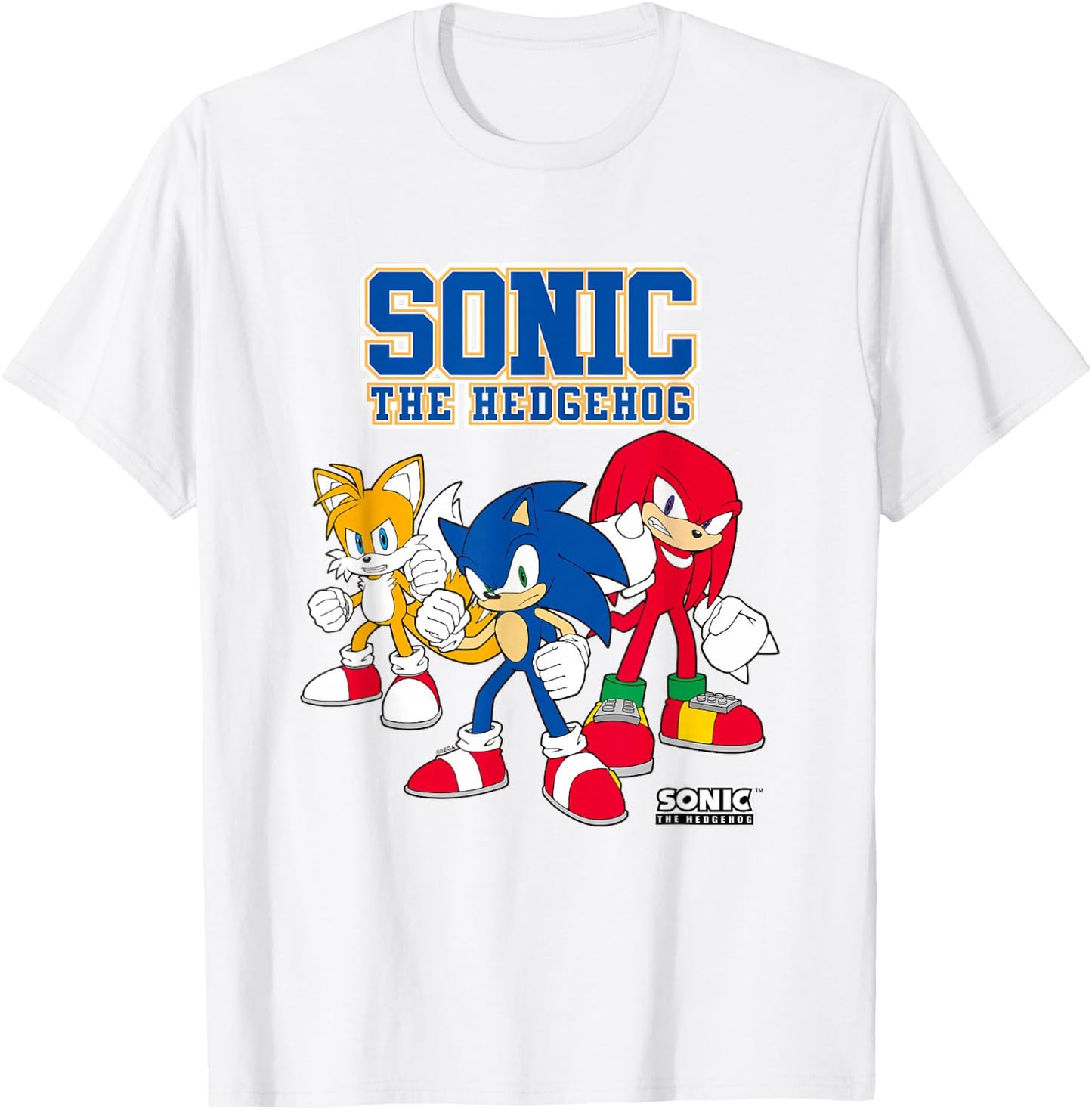 Sonic The Hedgehog Main Trio Heroic Poses Group Shot T-Shirt - T-Shirt | White