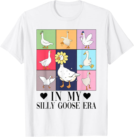 Retro in My Silly Goose Era Funny Animal Lover T-Shirt - T-Shirt | White