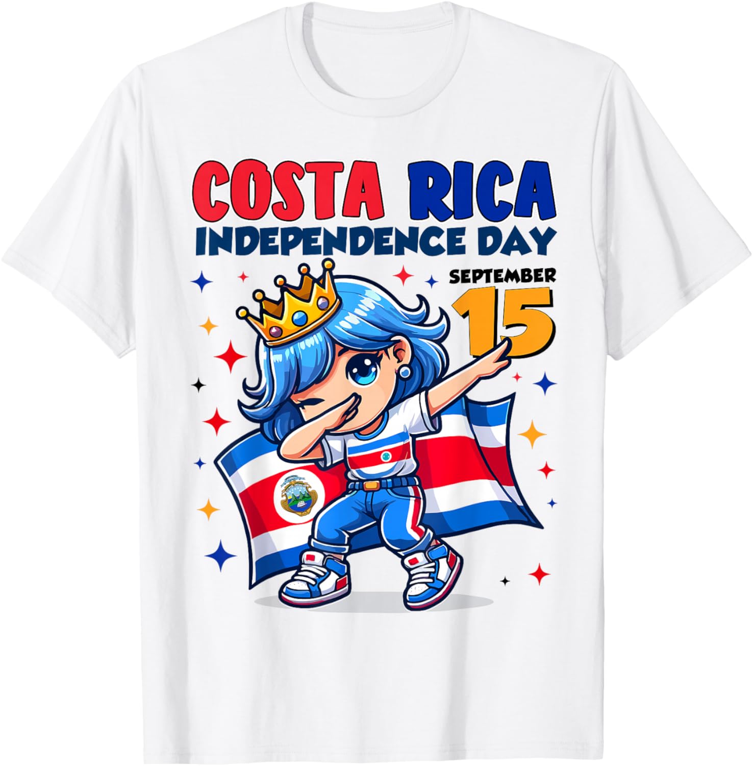 Costa Rica Independence Day September 15 Celebration girls T-Shirt - T-Shirt | White