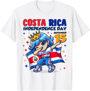 Costa Rica Independence Day September 15 Celebration girls T-Shirt - T-Shirt | White