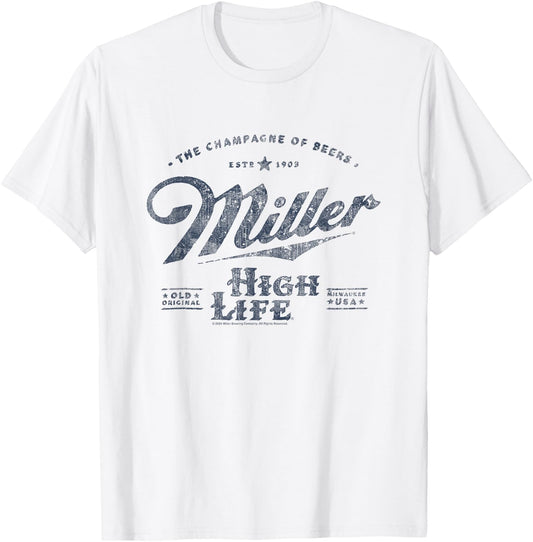 Miller High Life The Champagne Of Beers Est. 1903 Vintage T-Shirt - T-Shirt | White