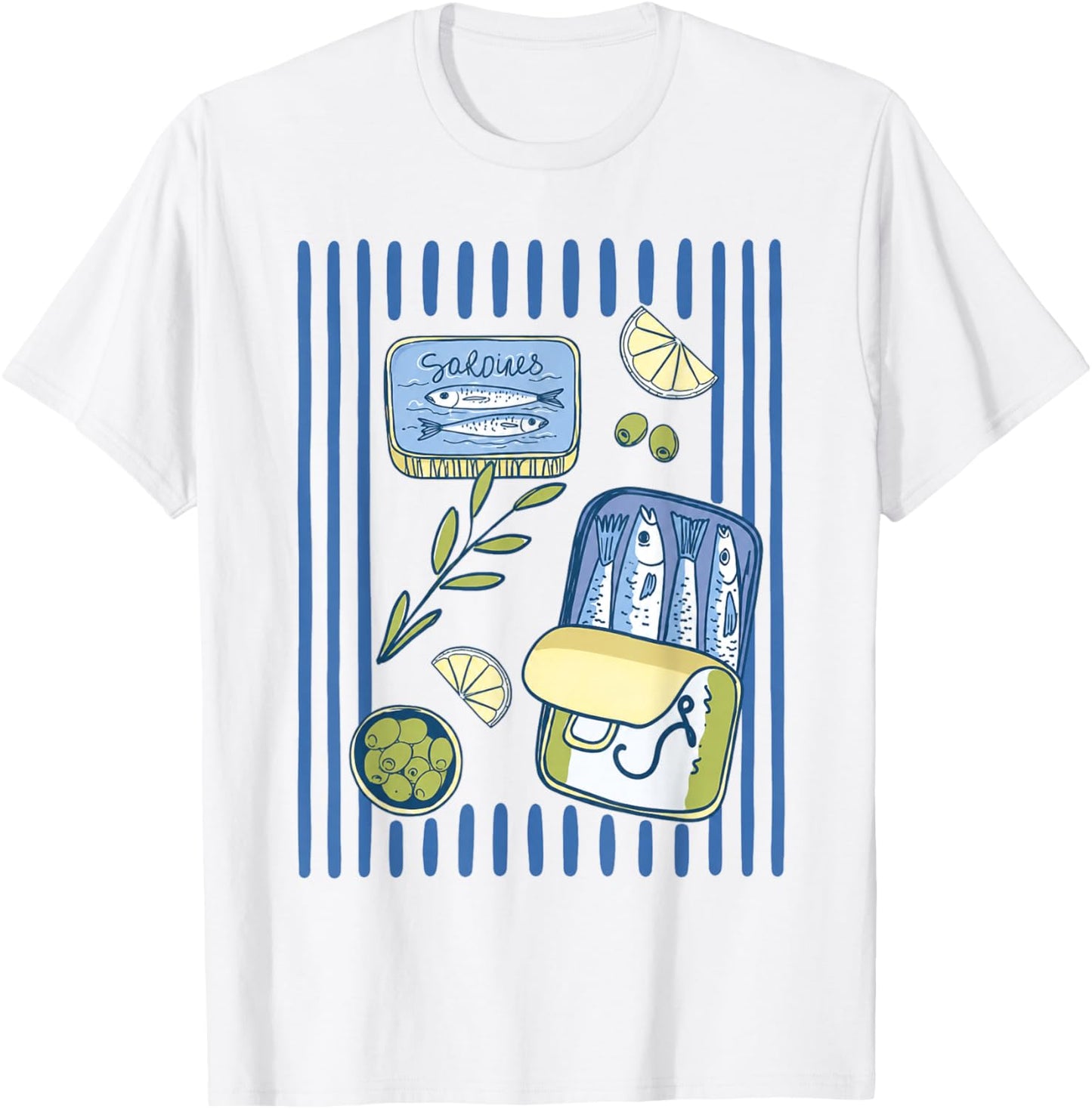 Retro Graphic Fish Sardines Tinned Summer Women Kid T-Shirt - T-Shirt | White