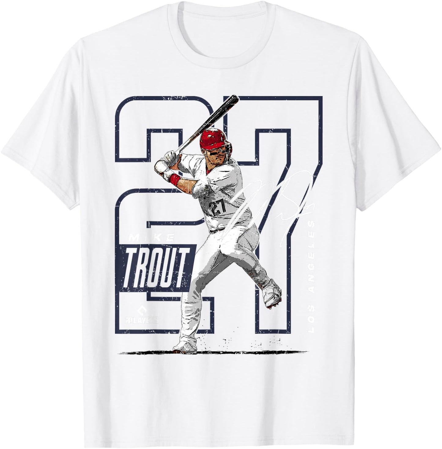 Mike Trout | Los Angeles Baseball MLB Players | MLBTRO4004 T-Shirt - T-Shirt | White