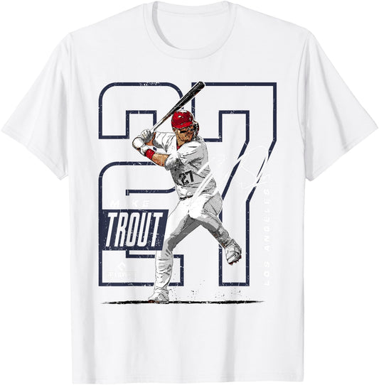 Mike Trout | Los Angeles Baseball MLB Players | MLBTRO4004 T-Shirt - T-Shirt | White