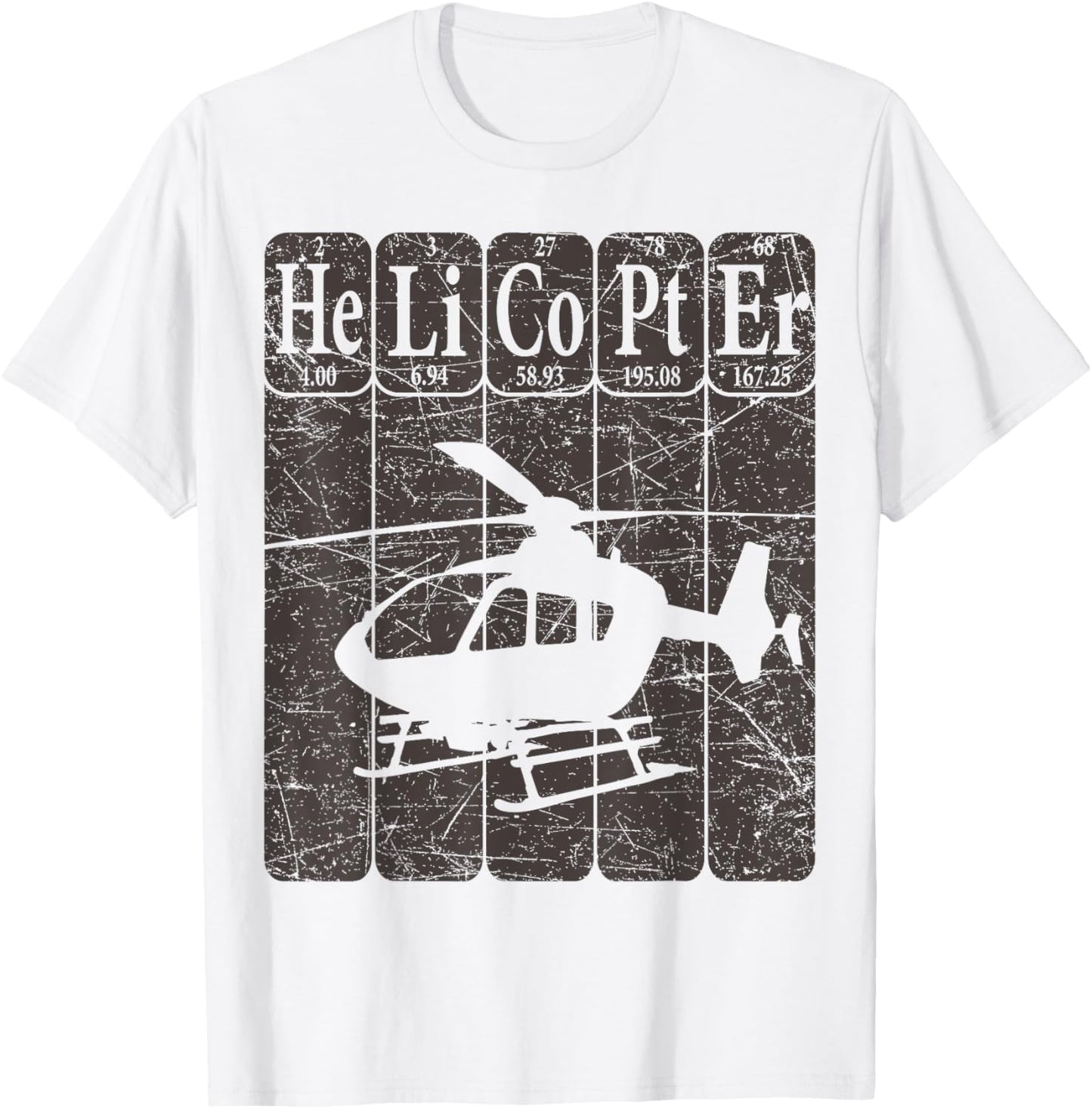 Helicopter Periodic Table Elements Aviation Helicopter Pilot T-Shirt - T-Shirt | White