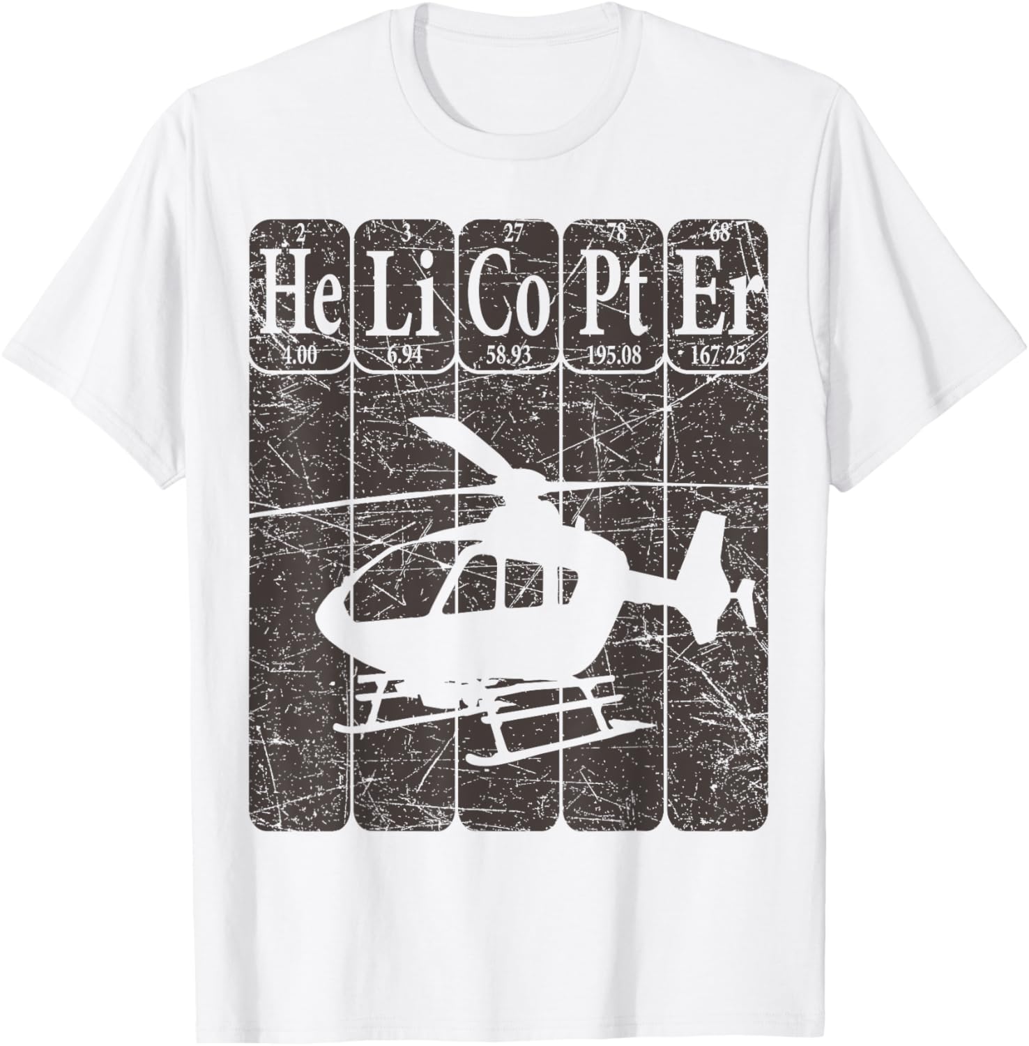Helicopter Periodic Table Elements Aviation Helicopter Pilot T-Shirt - T-Shirt | White