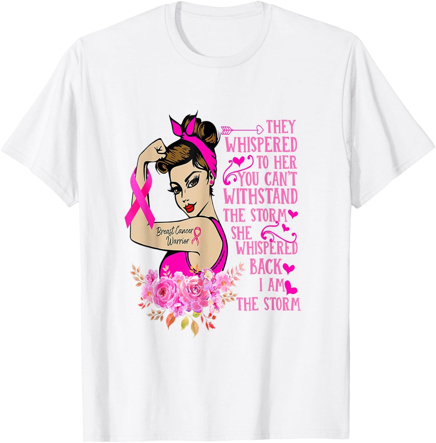 I'm The Storm Strong Women Breast Cancer Warrior Pink Ribbon T-Shirt - T-Shirt | White