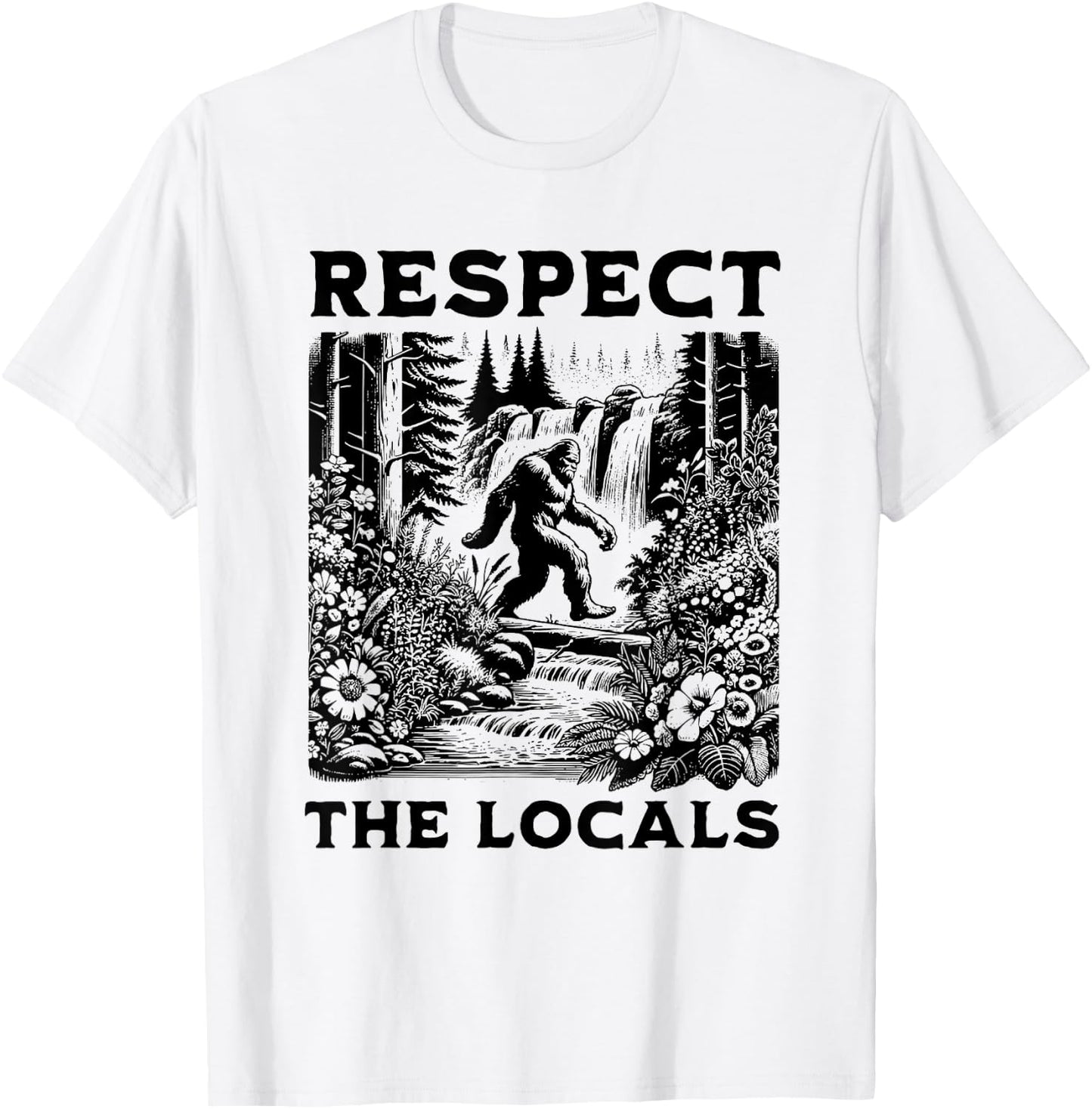 Respect the Locals Sasquatch T-Shirt - T-Shirt | White