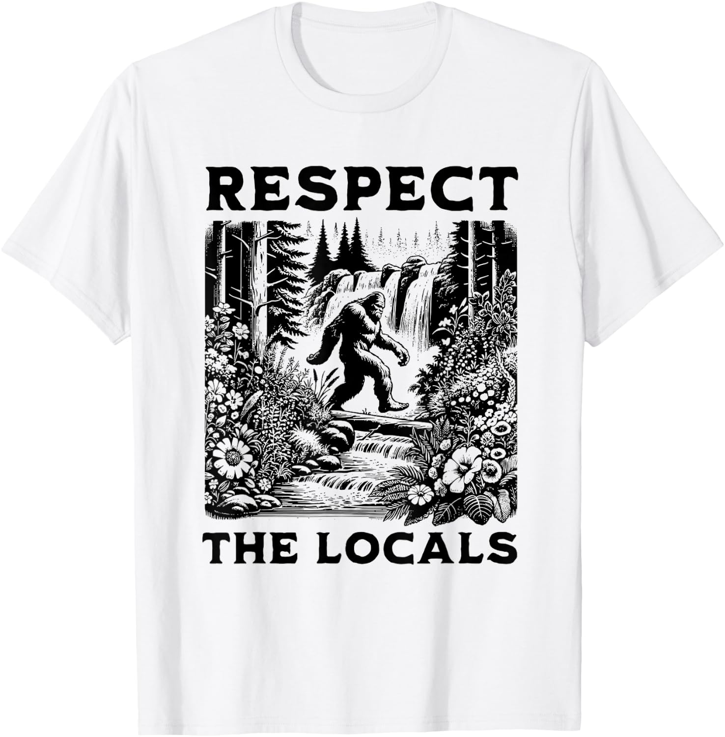 Respect the Locals Sasquatch T-Shirt - T-Shirt | White