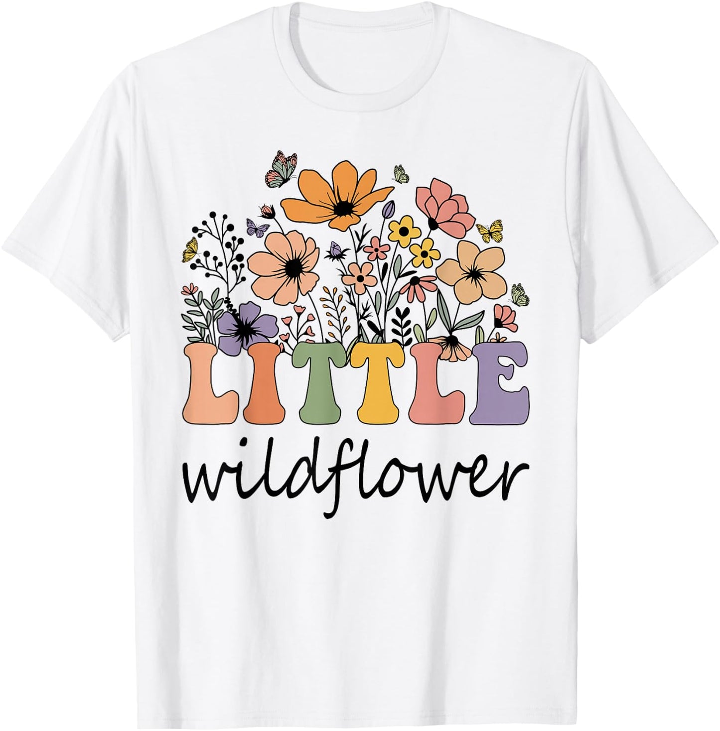 Little Wildflower Women Flower Birthday Family Matching T-Shirt - T-Shirt | White