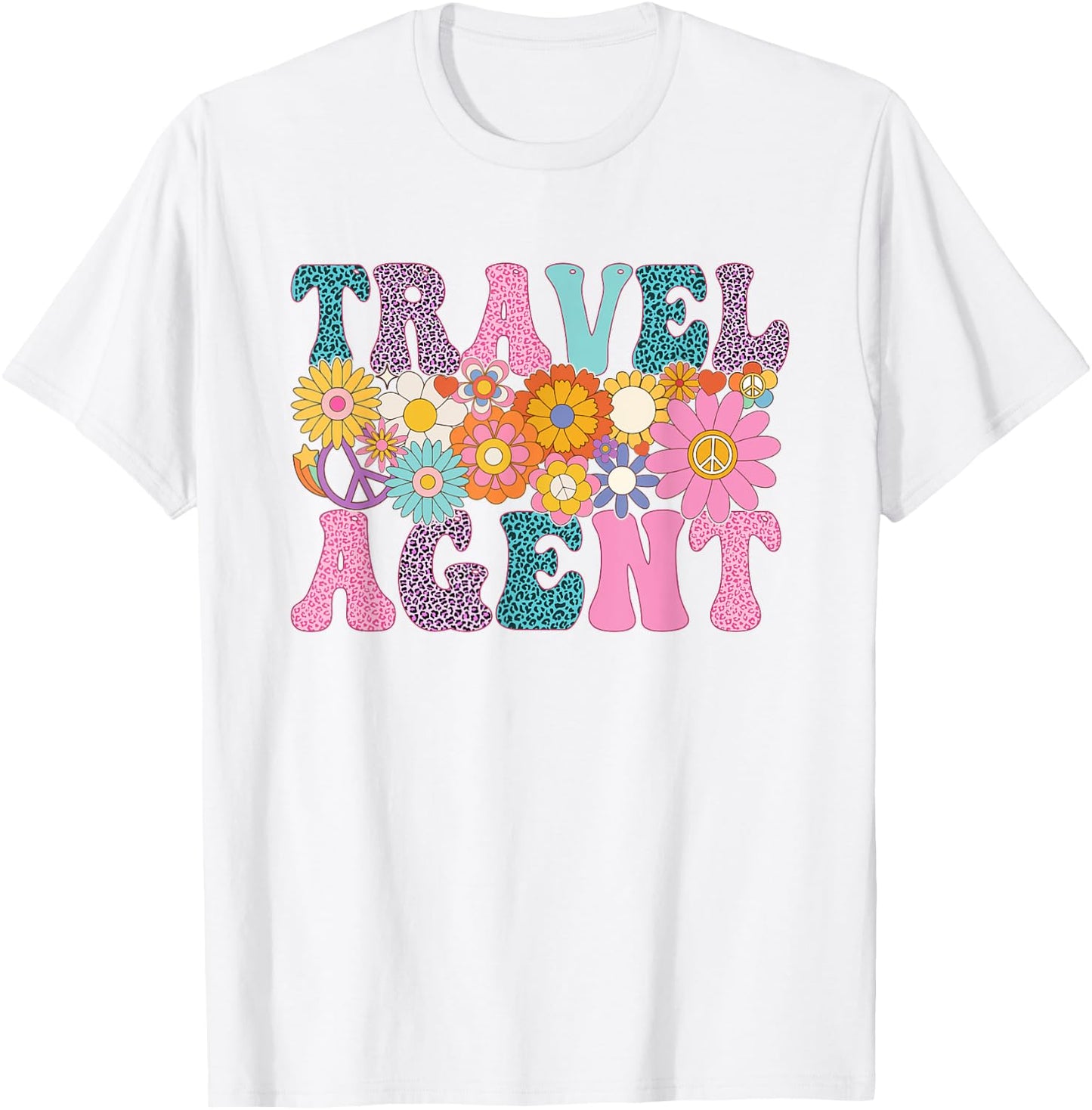 Travel Agent Week Groovy Leopard Appreciation Day T-Shirt - T-Shirt | White