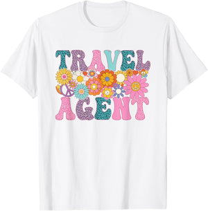 Travel Agent Week Groovy Leopard Appreciation Day T-Shirt - T-Shirt | White