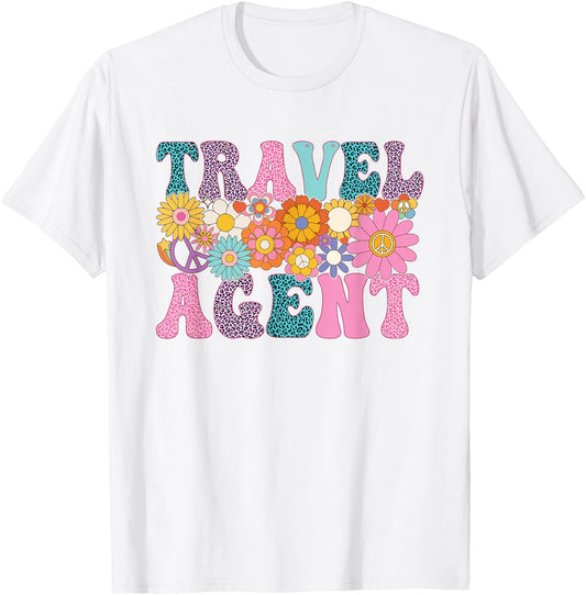 Travel Agent Week Groovy Leopard Appreciation Day T-Shirt - T-Shirt | White