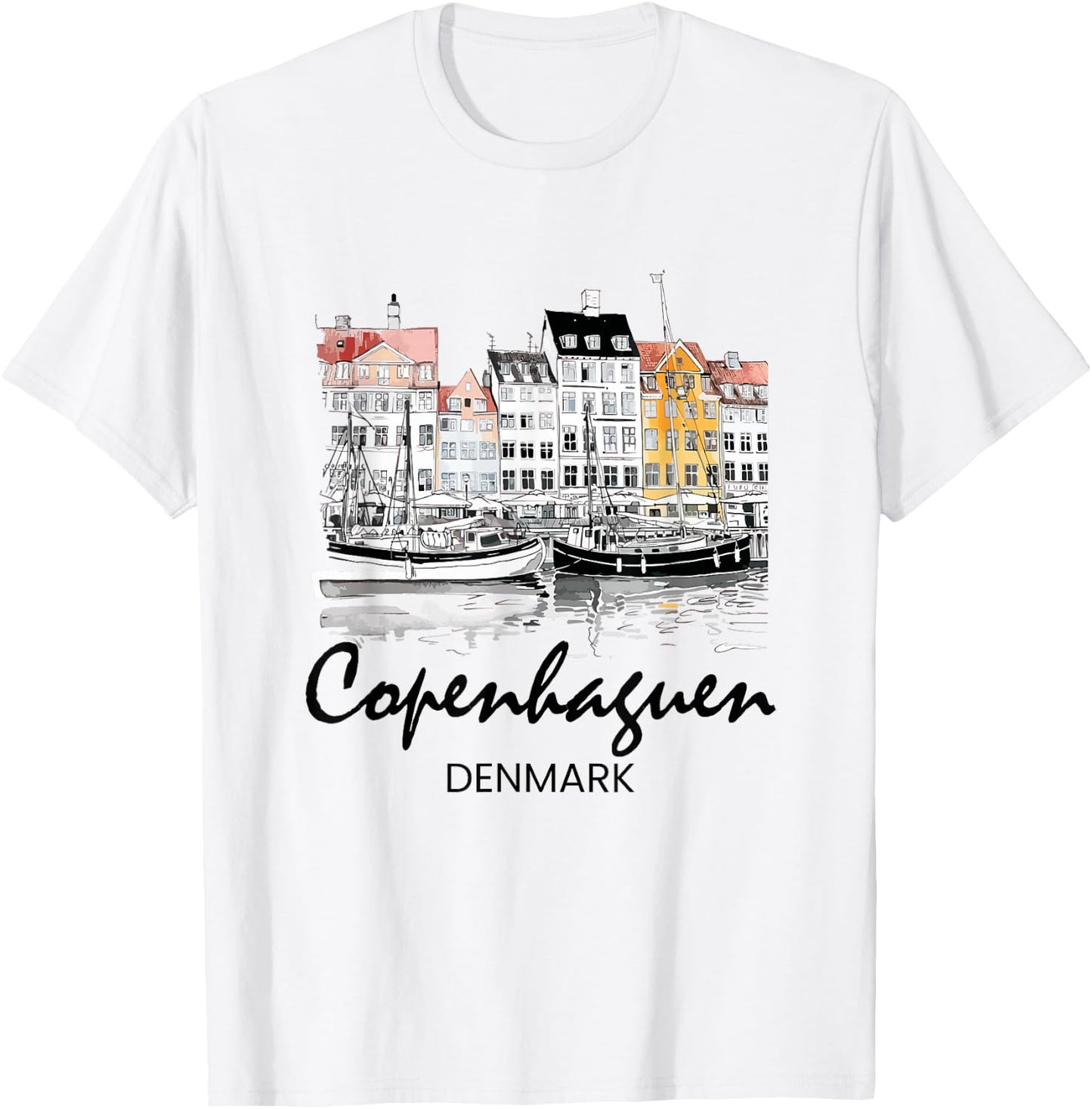 Copenhagen Denmark, danish T-Shirt - T-Shirt | White