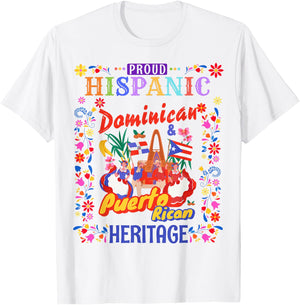Puerto Rican & Dominican Flag Outfit Idea Women Dominican T-Shirt - T-Shirt | White