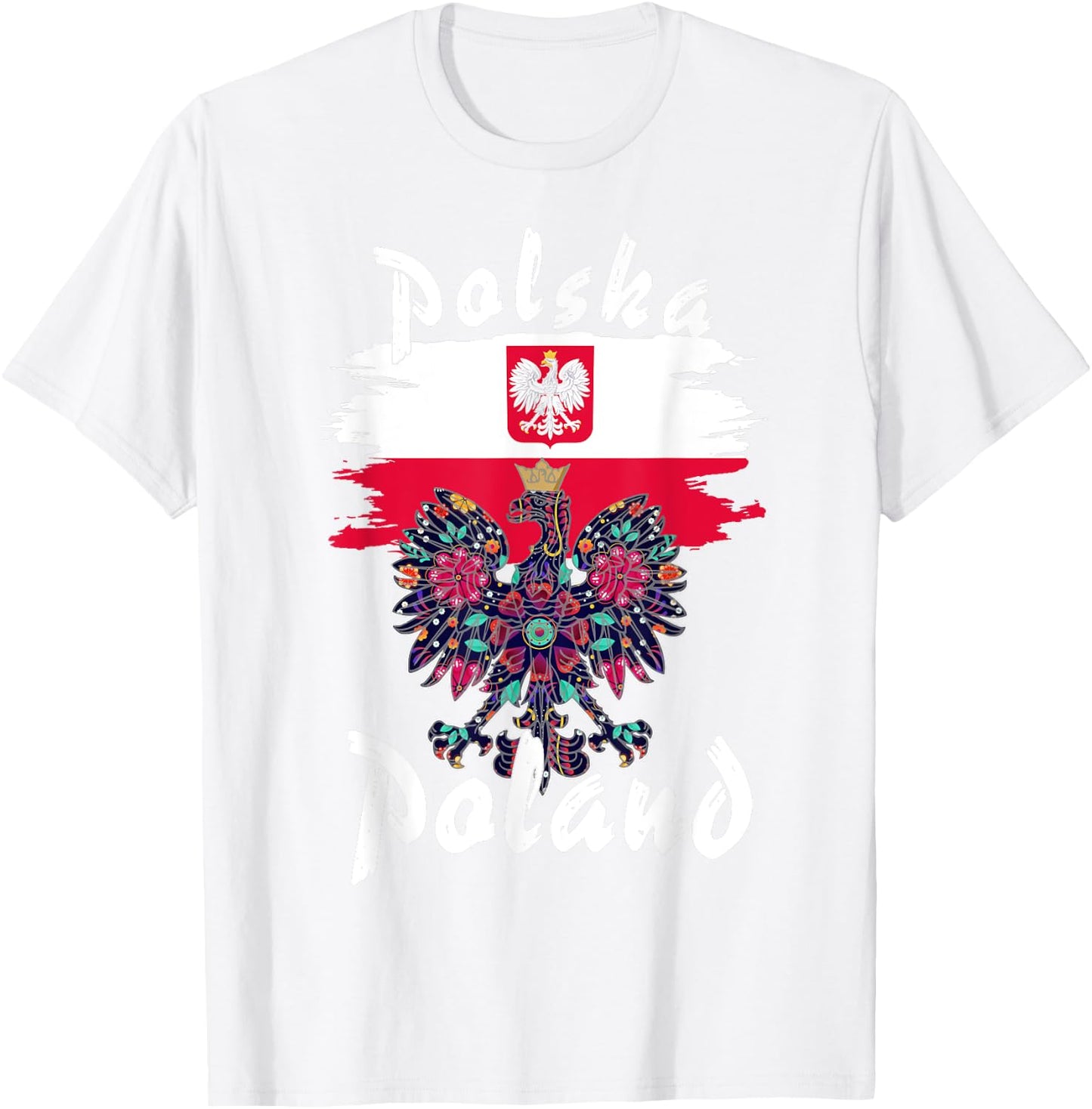 Polska Polish Flag Idea & Polish Folk Polish Eagle T-Shirt - T-Shirt | White