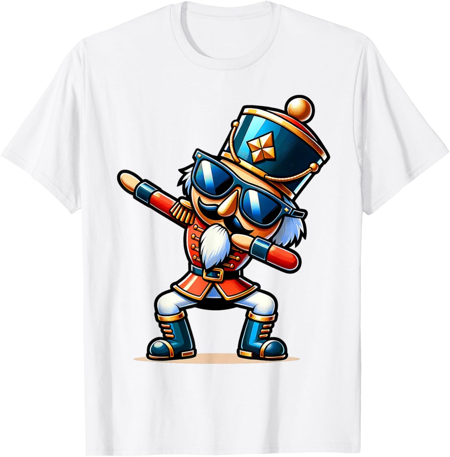 Christmas Nutcracker Dabbing Boys Santa Xmas Funny T-Shirt - T-Shirt | White