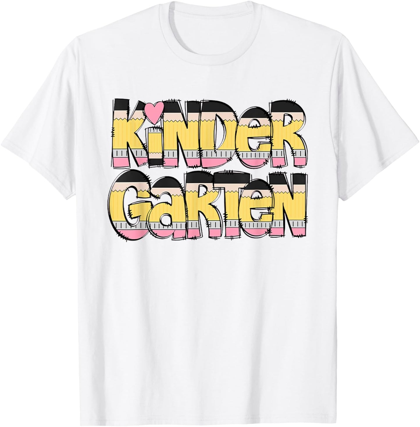 Kindergarten Pencil First Day Of School Teacher Toddler Kids T-Shirt - T-Shirt | White