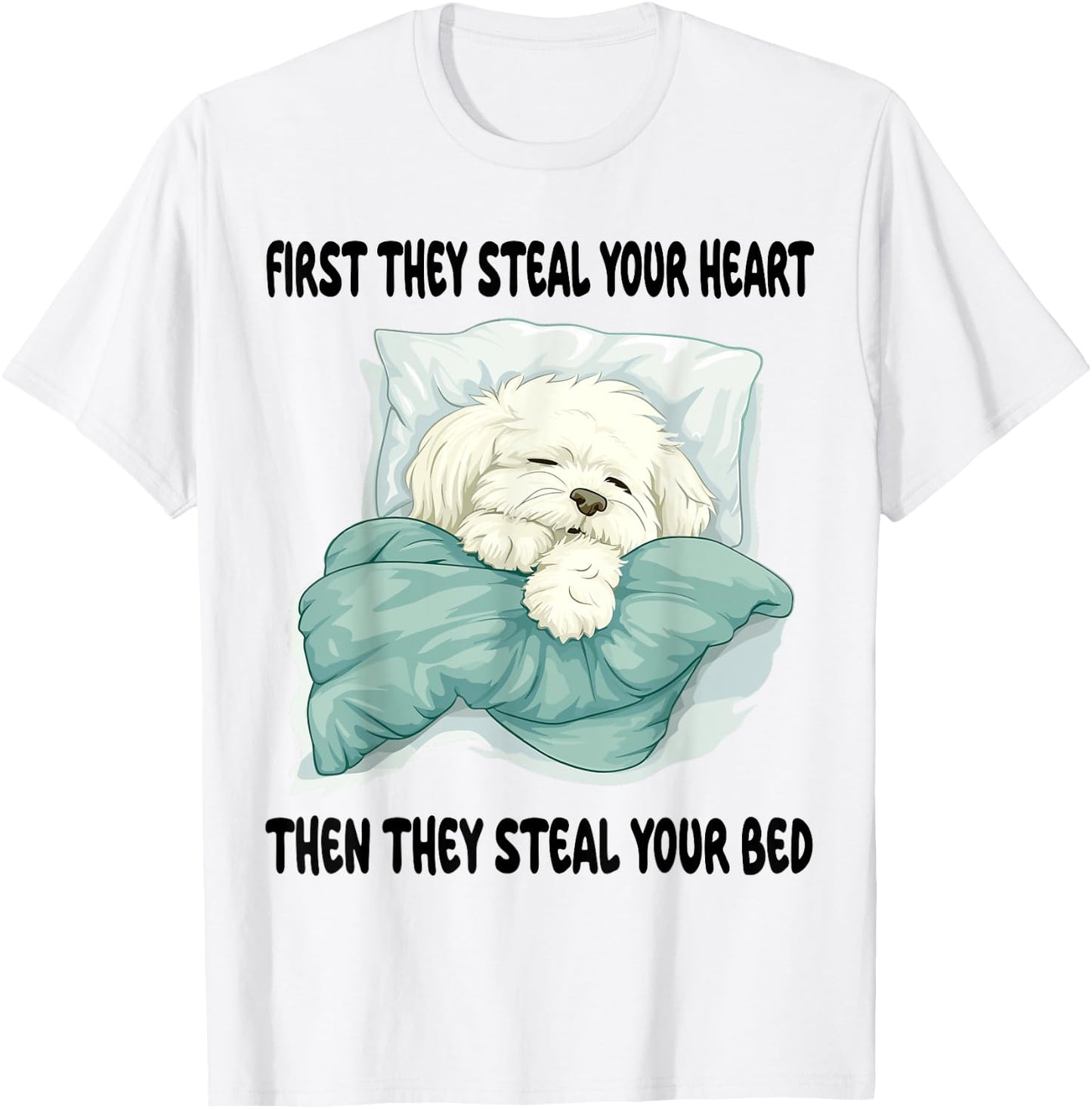 Coton De Tulear Sleeping Pajamas Nightgown T-Shirt - T-Shirt | White