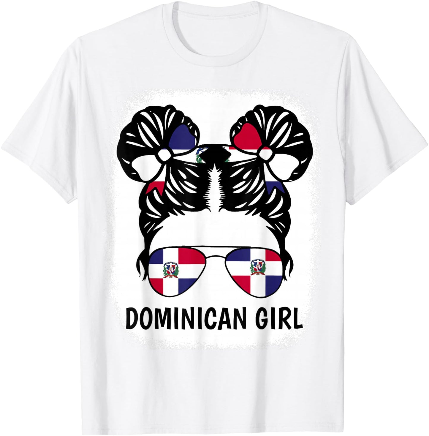 Dominican Girl Dominicana Republic Flag Hispanic Heritage T-Shirt - T-Shirt | White