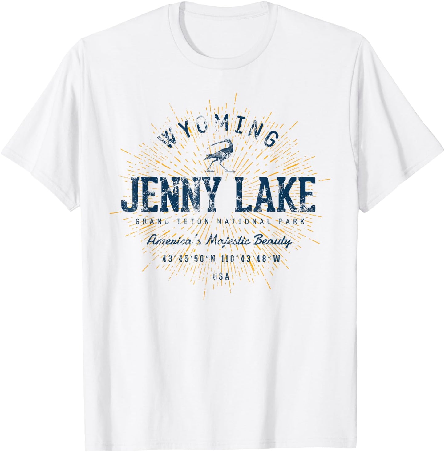 Vintage Retro Style Jenny Lake T-Shirt - T-Shirt | White