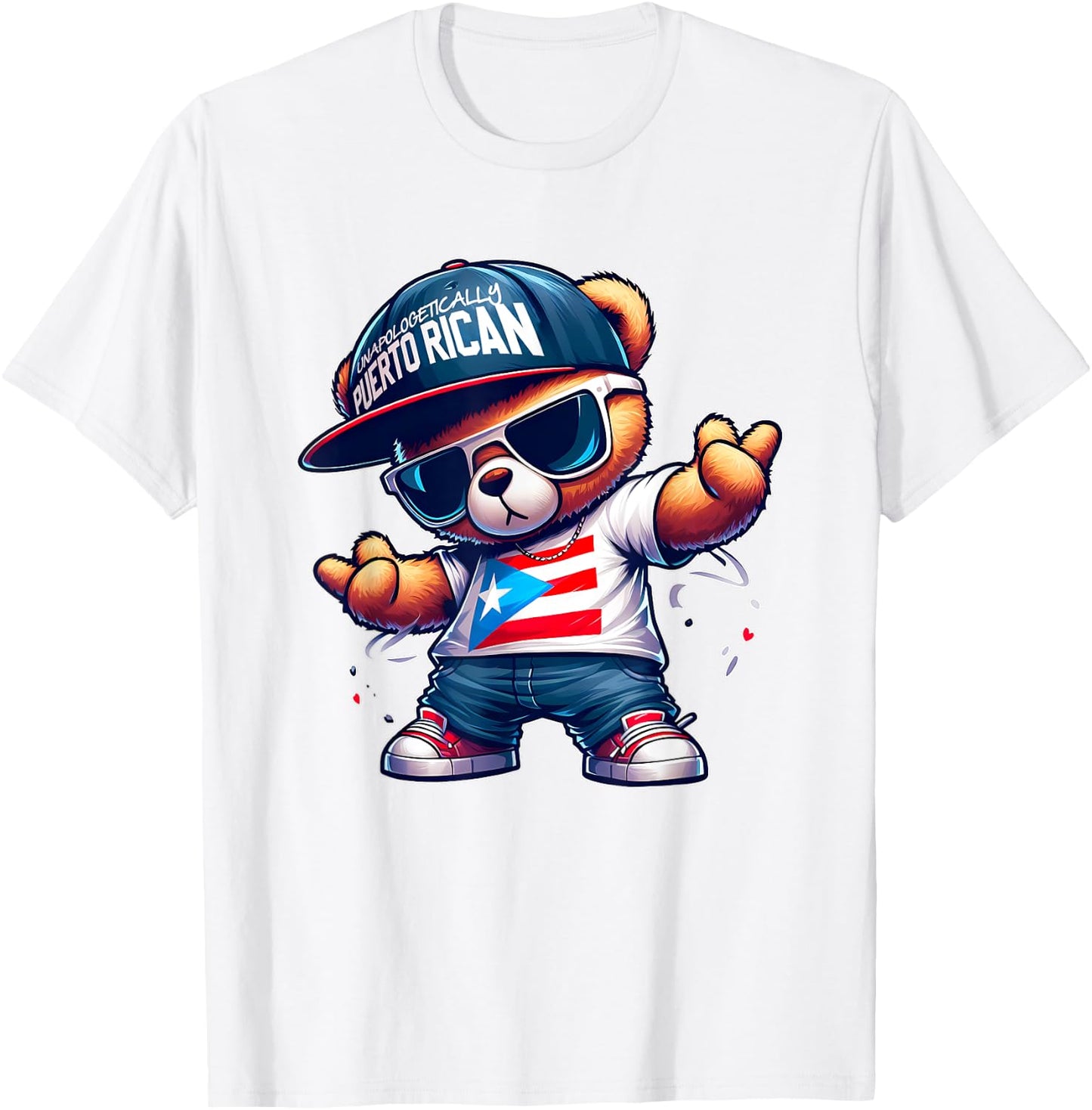 Teddy Bear Proud Puerto Rico Flag Shirt Boricua Puerto Rican T-Shirt - T-Shirt | White