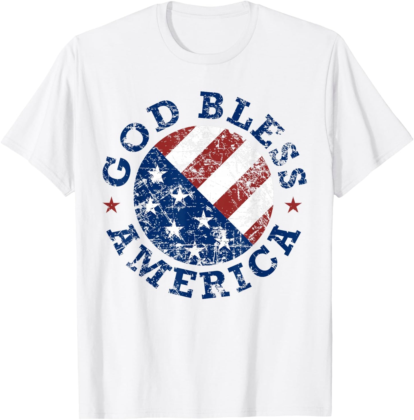 God Bless America Flag 4th of July Independence Day Kids Men T-Shirt - T-Shirt | White