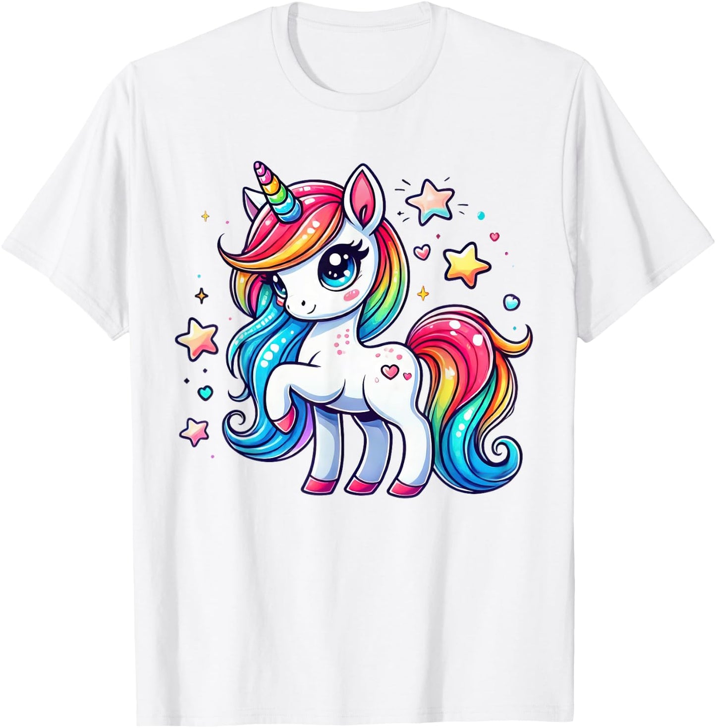 Unicorn For Girls Cute Rainbow Magical Unicorn T-Shirt - T-Shirt | White