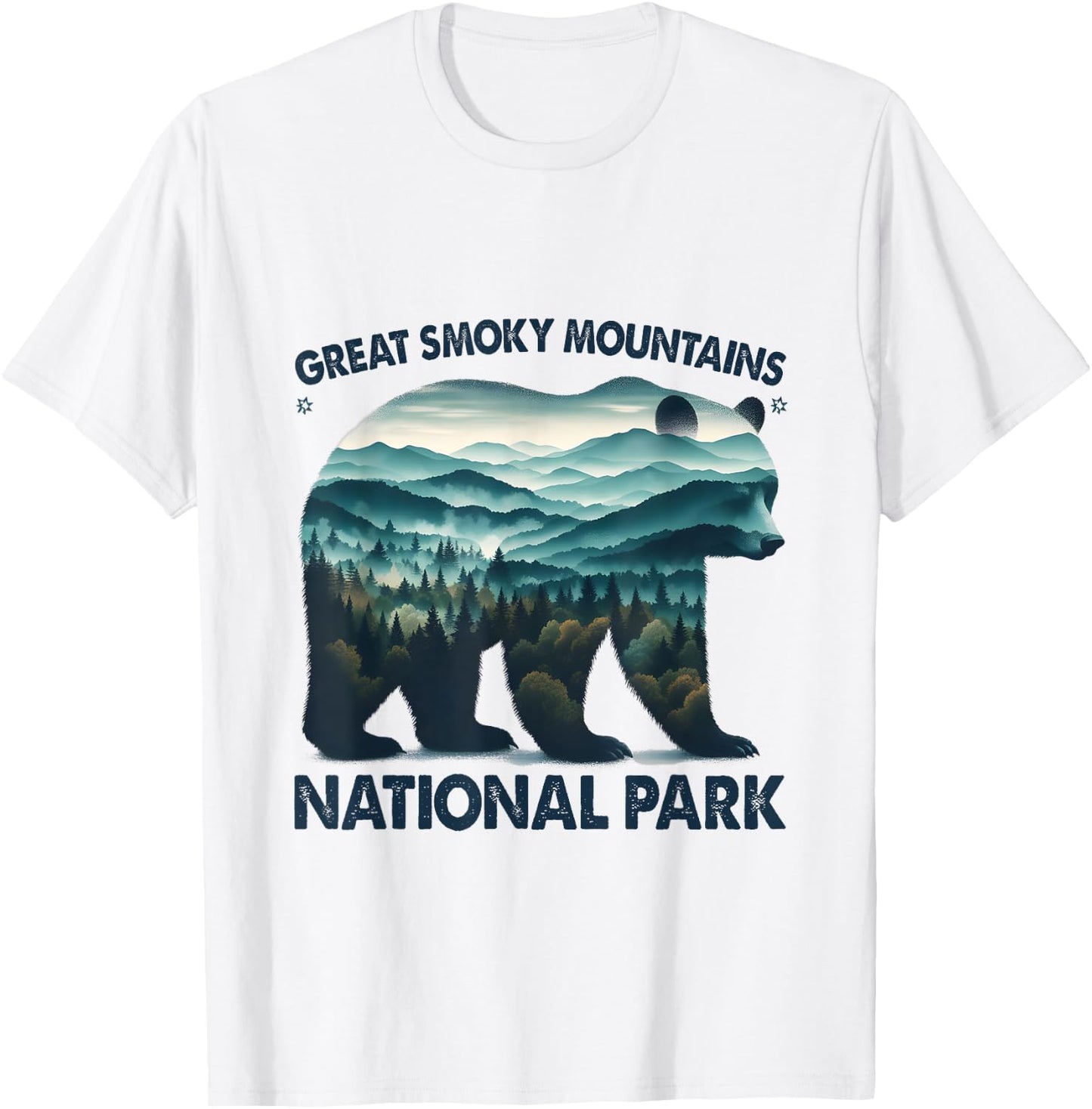 Great Smoky Mountains National Park Bear Hiking Camping T-Shirt - T-Shirt | White