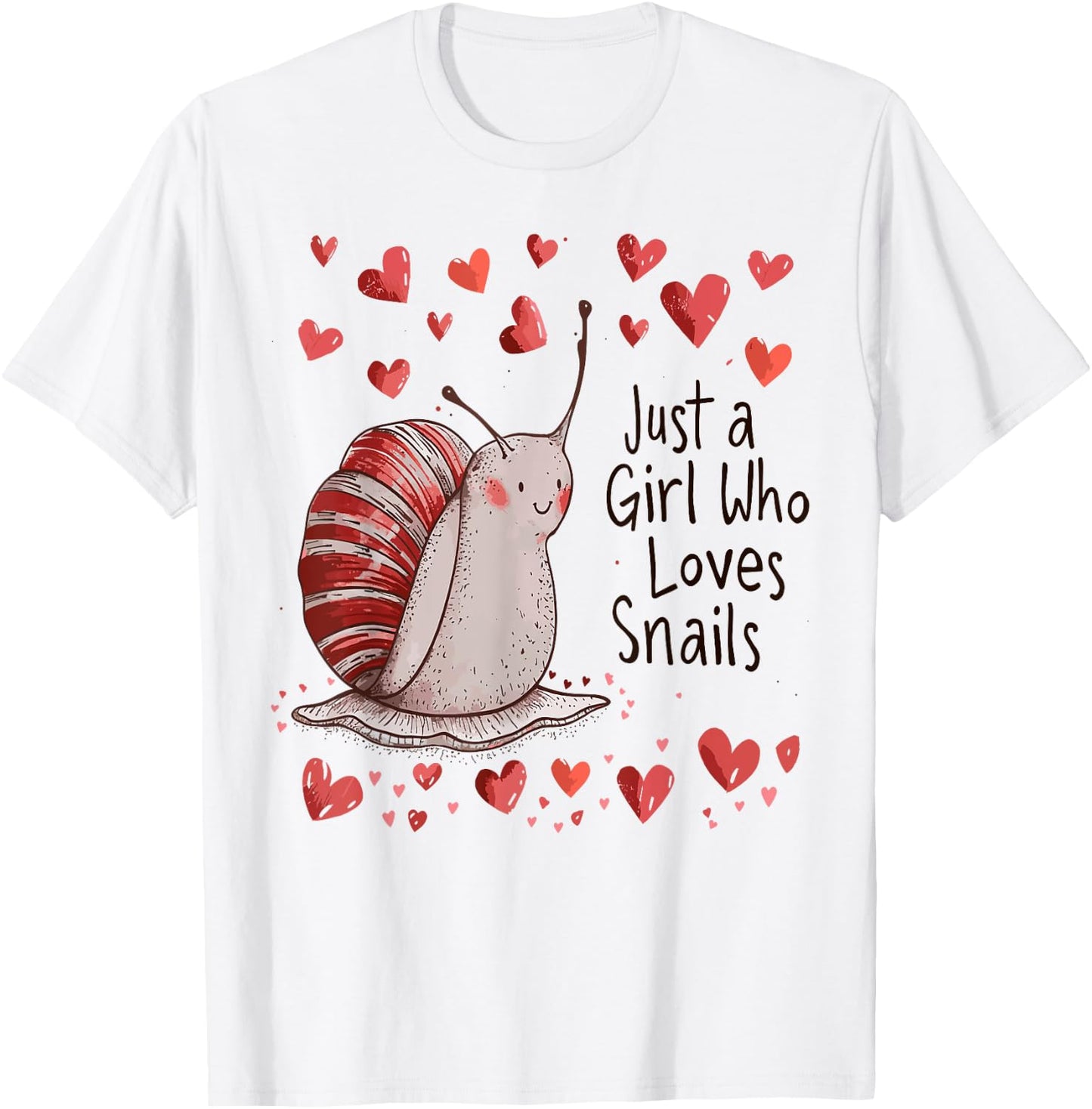 Cute Snails Lovers Gift - Just A Girl Who Loves Snails T-Shirt - T-Shirt | White