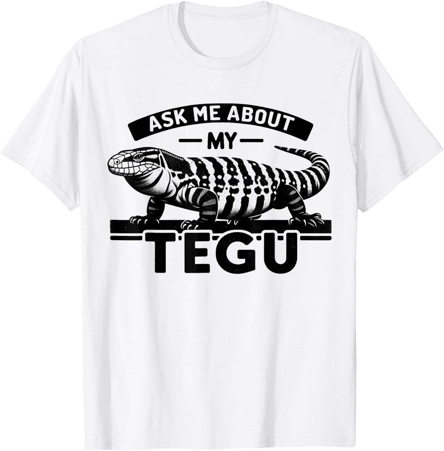Tegu Lover - My Tegu Hobby - Giant Black And White Tegu T-Shirt - T-Shirt | White